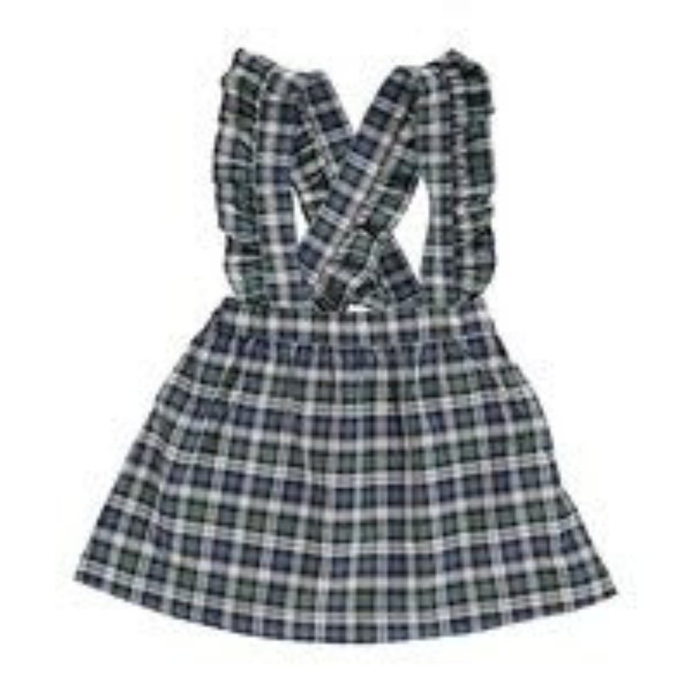Amaia London Amber Skirt with Suspenders, Green Tartan, Age 6Y
